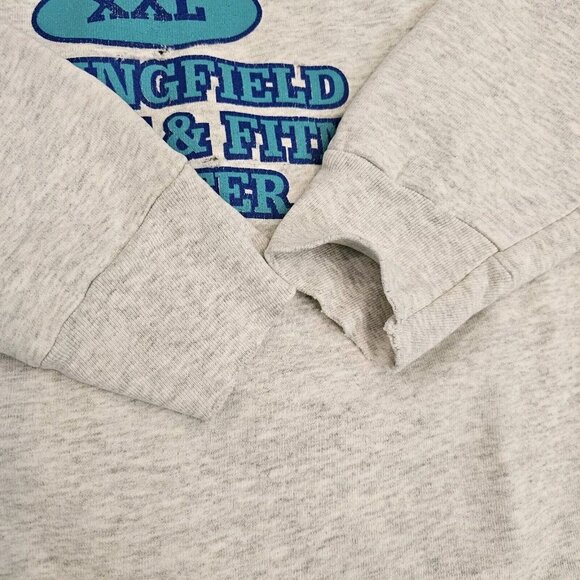 Vintage Sweatshirt Crewneck Gray M Distressed Springfield Racquet Fitness Center - Picture 5 of 14